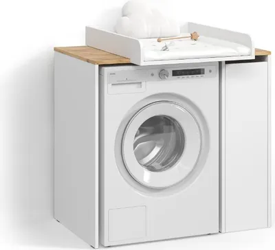 Produktbild von Waschmaschinenschrank Livinity Paolina Weiß/Artisan 93.6 x 88.2 cm 2 Teile mit Wickelauflage, Model 58849