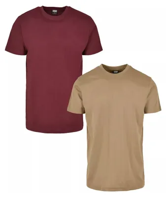 Immagine prodotto di Urban Classics - Maglietta "Basic" da uomo (confezione da 2) TN832 (5XL) (kaki/rosso vino)