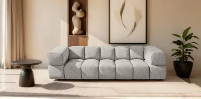 Produktbild von Kaiser Möbel Sofa 4-Sitzer, Couch, Chenille Stoff Puente, Beige, Averro