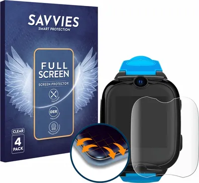 Produktbild von 4x Savvies Fullscreen Schutzfolie für Xplora XGO2 Displayschutz Folie Fullcover Klar Transparent