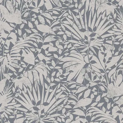 Produktbild von A.S. Creation | The BOS | 388314 | Vliestapete | Blumenoptik | 0.53 x 10.05 m | Grau | Wohnzimmer | Flur | Büro | Küche