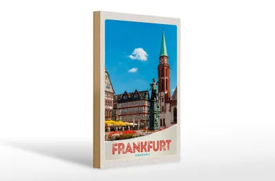 Produktbild von Holzschild Reise 20x30cm Frankfurt Deutschland Altstadt