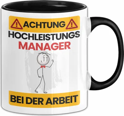 Produktbild von Manager Tasse Geschenk Lustiger Spruch Geschenkidee für Manager Achtung Hochleistungs Manager Bei Der Arbeit (Schwarz)