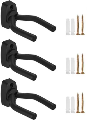 Produktbild von Gitarrenhalter für Wandmontage, 3er Set, für Akustik-, E-Gitarren, Ukulele