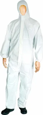 Produktbild von Einweg-Overall EN-1149-1 antistatisch weiß, 55 g/m2, Gr. 3XL, Schutzstufe:EN 1149-1 PSA Kat. 1, Größe:L