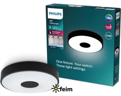 Image de Philips Plafonnier, 24 W, LED, IP20, noir