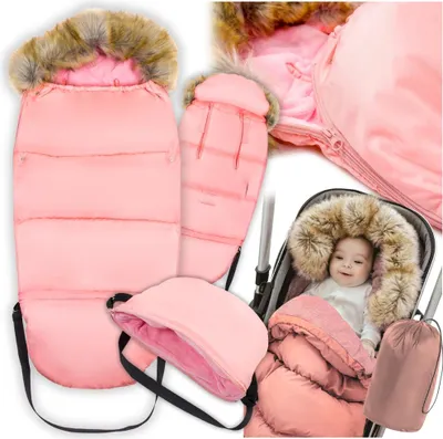 Produktbild von Winterschlafsack mit Fell für Schlitten für Kinderwagen, Autositze, Kinderwagenset