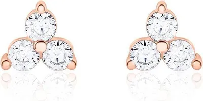 Produktbild von Zirkoniabesetzte Ohrstecker von Unique 925er Silber, rosévergoldet