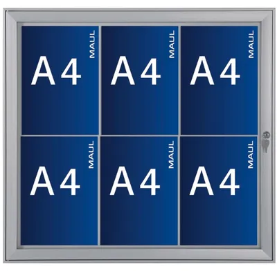 Produktbild von MAUL Schaukasten MAULexcite Querformat 6 x A4 Aluminium 69.6 x 73.9 x 2.8 cm silber
