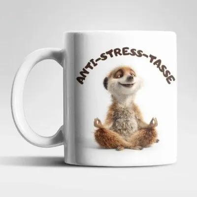 Produktbild von Anti Stress Erdmännchen Kaffeetasse Teetasse Tasse Geschenkidee