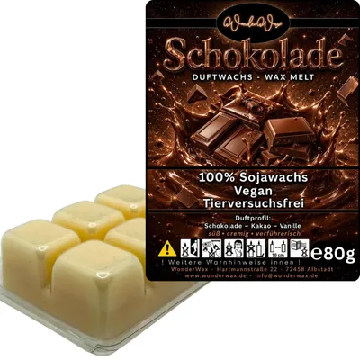 Produktbild von WonderWax Duftwachs Wax Melts für Duftlampe, 6 Würfel Duftmelt Wachsmelt Sojawachs Duftwachs Würfel für Raumdüfte, Wachs Duftöl Winter Indoor Schmelzen für Aromalampe Schokoladentraum