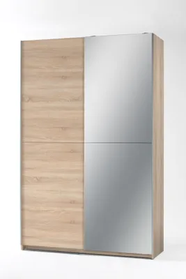Produktbild von Pol Power Fast Kleiderschrank + Spiegel Holzwerkstoff Dekorfolie 2 Türen 125x195x38 cm