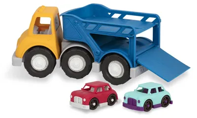 Produktbild von Wonder Wheels Fahrzeugträger-LKW mit 2 Spielzeugautos mit 2 Autos Autotransporter