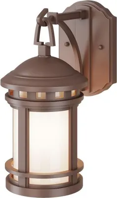 Produktbild von Außenwandlampe Aluminium E27 IP44 31,5 cm hoch Braun Weiß Vintage Design Außenleuchte Wand