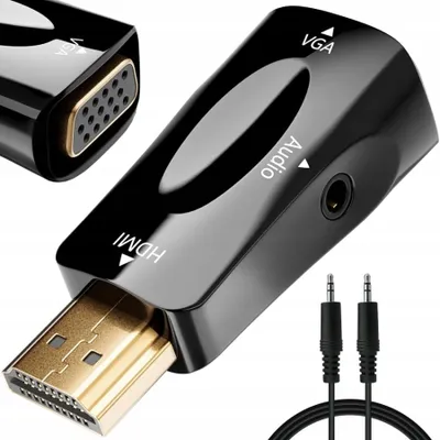 Obrázek produktu pro Verk 06305 Konvertor z HDMI na VGA D-SUB audio černý