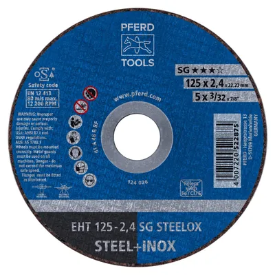 Produktbild von Pferd Trennscheibe für VA Durchmesser 125x2,4mm Bohrung 22,23mm gerade - 61331432