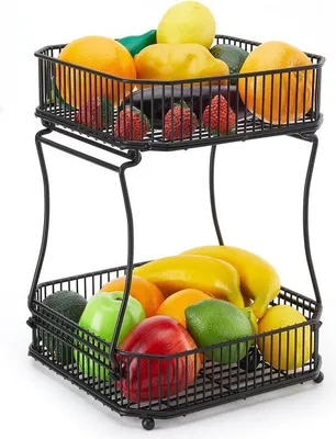 Image de Plateau à fruits à deux niveaux, support amovible pour les fruits, plateau de cuisine à deux niveaux, plateau à fruits moderne