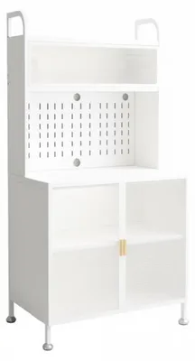 Produktbild von Küchenschrank mit Stauraum und Arbeitsfläche Metall Weiß