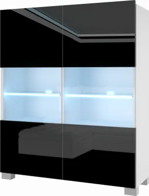 Produktbild von BELINI Kommode Sideboard Wohnzimmer Schlafzimmer Schrank Hochschrank mit LED-Leuchten (Schwarz)