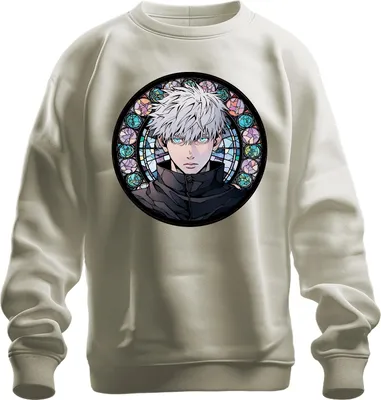 Obrázek produktu pro Gojo Satoru Jujutsu Kaisen bílé vlasy modré oči anime dárek uni mikina svetr, příroda, XL