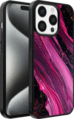 Zdjęcie produktu dla Etui na telefon komórkowy iPhone 15 Pro Max z marmurowym nadrukiem - TPU Back Cover Case Marble Design - Purple Pink