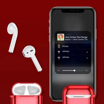 Produktbild von Kieselgel Schutz, Basis fr Apple AirPods, rot