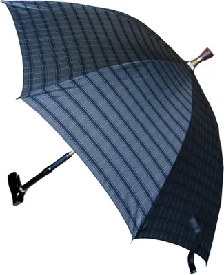 Produktbild von Gehstock mit Schirm, höhenverstellbar, Regenschirm, Regen, Farbe Karo dunkel