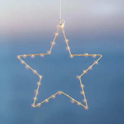 Produktbild von Sirius LED-Stern Liva 40 LED warmweiß innen batteriebetrieben Metall gold