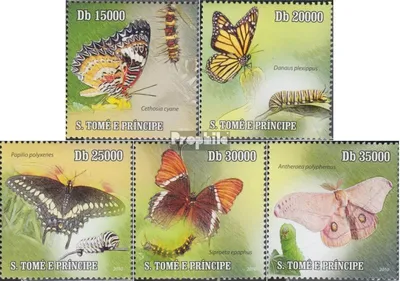 Produktbild von Briefmarken Sao Tome e Principe 2010 Mi 4598-4602 (kompl.Ausg.) postfrisch Schmetterlinge