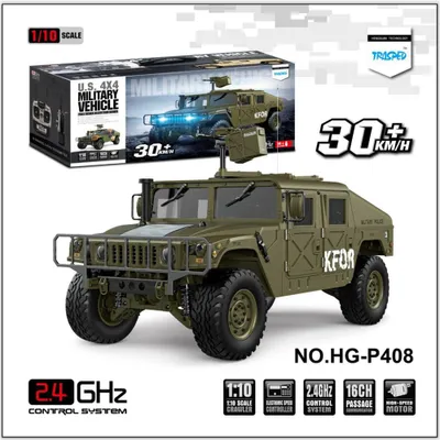 Zdjęcie produktu dla HG-P408 1/10 Simulačné auto RC Profesionálne diaľkové ovládanie Army green_ light and sound