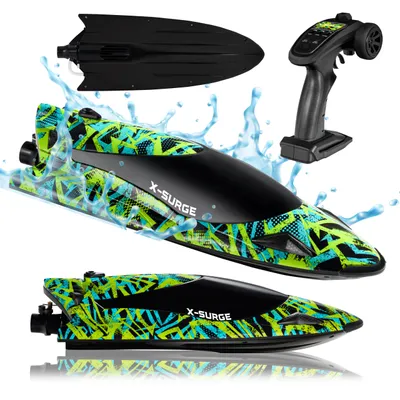 Produktbild von Overmax RC-Boot X-Surge Hohe Höchstgeschwindigkeit von 35 km/h mit LED, Reichweite bis zu 100 m, Akkus 30 Minuten,
