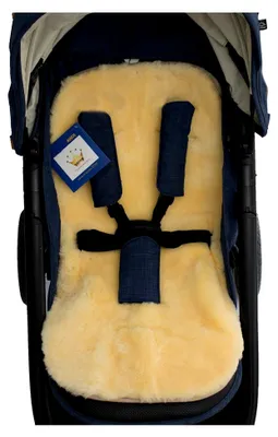 Produktbild von Echt Lammfell Einlage für Kinderwagen, Buggy und Babybett aus medizinisch gegerbtem Merino Schaffell