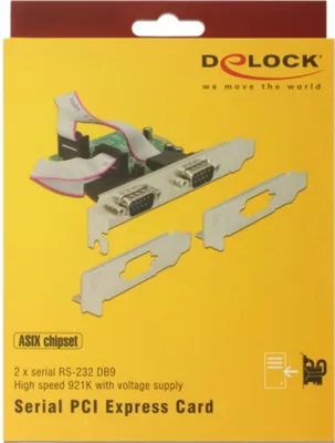 Produktbild von DeLOCK 89641, PCIe, Seriell, Niedriges Profil, PCIe 2.0, RS-232, Grün