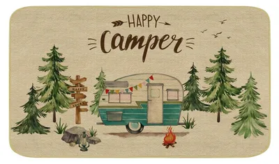 Image de Paillasson de camping, 43 x 75 cm, absorbant la saleté, antidérapant, lavable, idéal pour l'entrée, l'extérieur, les camping-cars