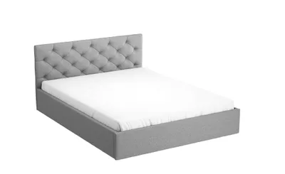 Obrázok produktu pre Calúnená postel 200x200cm šedá s úložným boxom, látková látka, kovový lamelový rám, prešívanie