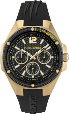 Image de Montre-bracelet Plein Sport pour homme Tigermaster Pro Noir Or PSLGA0325