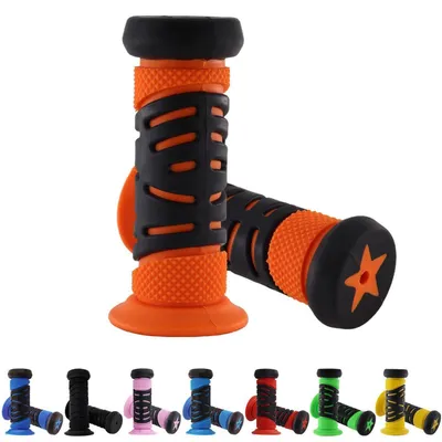 Immagine prodotto di Manopole per bicicletta, modello per bambini, in gomma, 22 mm, 95 mm, colore arancione, con paraurti