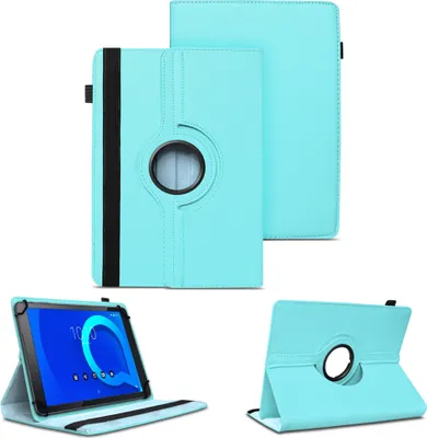 Produktbild von Tablet Tasche für Alcatel 3T 10 Hülle Schutzhülle Cover 360° Drehbar Schutz CaseFarben:Türkis