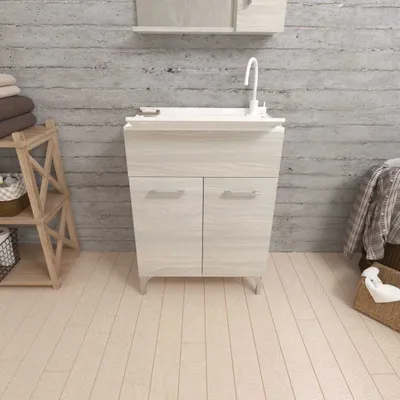 Immagine prodotto di Pilozza con mobile 60x50 con 2 ante e strofinatoio grigio medio | Pratico