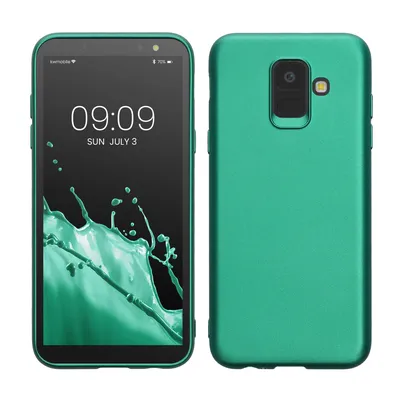 Produktbild von kwmobile Case kompatibel mit Samsung Galaxy A6 (2018) Hülle - Schutzhülle aus Silikon metallisch schimmernd - Handyhülle Metallic Dunkelgrün