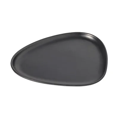 Image de LindDNA plate Assiette à dessert CURVE 2-pièces 19 x 22 x 1.5 cm noir