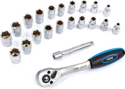 Immagine prodotto di Set chiave a cricchetto 1/4" con bussole ,20 pezzi