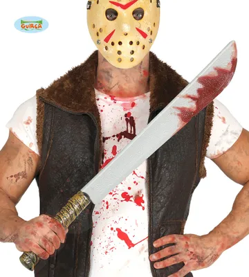 Produktbild von Halloween blutiges Messer, 73 cm