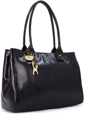 Image de Grand sac à main tote en cuir noir pour femme