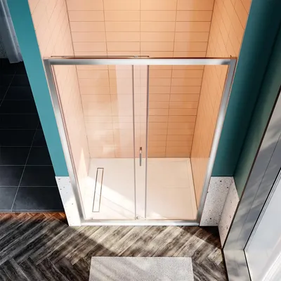 Produktbild von SONNI Duschabtrennung Schiebetür Nischentür Duschtüren 110 x 185cm Duschtür Glas ESG 5mm