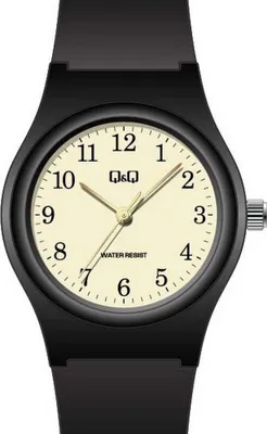 Produktbild von Q&Q Damenuhr Ø 29mm Analog 3 BAR schwarzes Silikonband