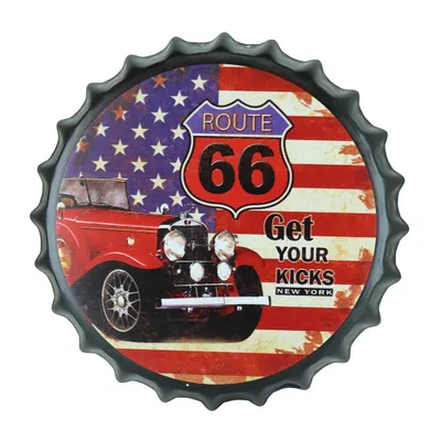 Produktbild von Get Your Kicks Bierdeckel - Bierdeckel Öffner - Bunte Bierdeckel - Bierdeckel - Route 66 - Cave & Garden - Bierdeckel Wanddekoration.