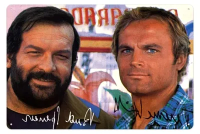 Produktbild von Bud Spencer und Terence Hill - Signierte Portraits - Blechschild - 20x30 cm
