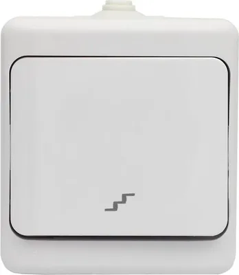 Obrázok produktu pre Spínač na povrchovú montáž pod omietku IP54 biely BRYZA 180406