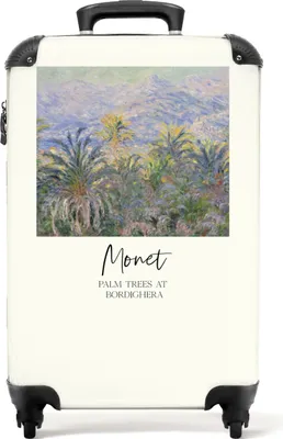 Produktbild von NoBoringSuitcases.com® Koffer Handgepäck Trolley Rollkoffer Kleine Reisekoffer mit 4 Rollen - Kunst - Monet - Palmen - Alte Meister - Vintage - Cabin Size < 55x40x23 cm & 55x40x20 cm - Fotokoffer - Kabinenkoffer - BoardgepäckHandgepäck Koffer 55x35x20 cm, 36L,